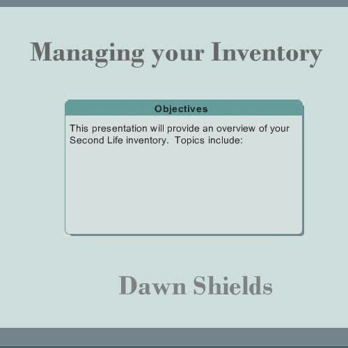 Managing your Second Life Inventory