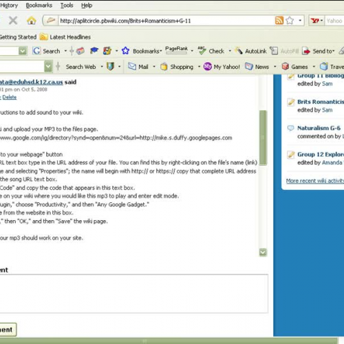 Loading an MP3 Player onto a Wiki