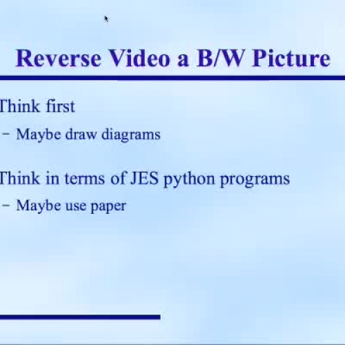Reverse Video Picture Algorithm