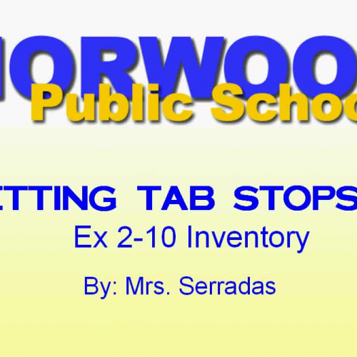 Setting Tabs - Table of Contents