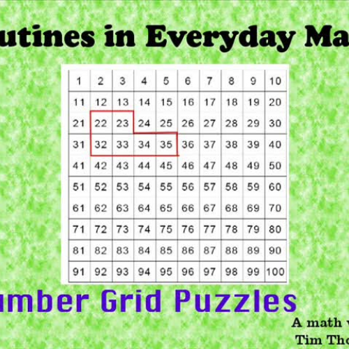 Routines in Everyday Math--  Number Grid Puzz