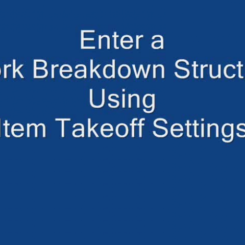 Timberline Estimating Tutorial WBS01a