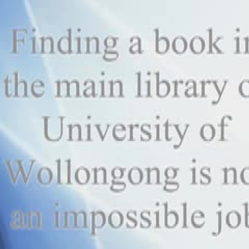 Finding a Book in the Library of University o