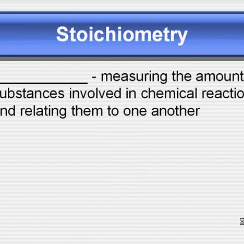 MGM Chemistry 1 Stoichiometry