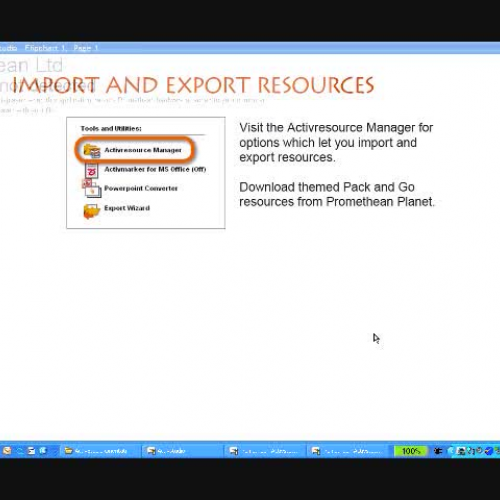 Download-Import Resource Packs in ActivStudio