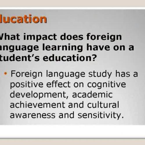 Rationale for World Language Study A