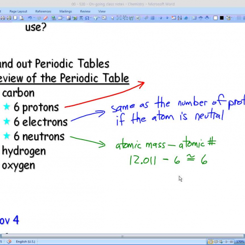 SCI 20F Class notes - Nov 4 08