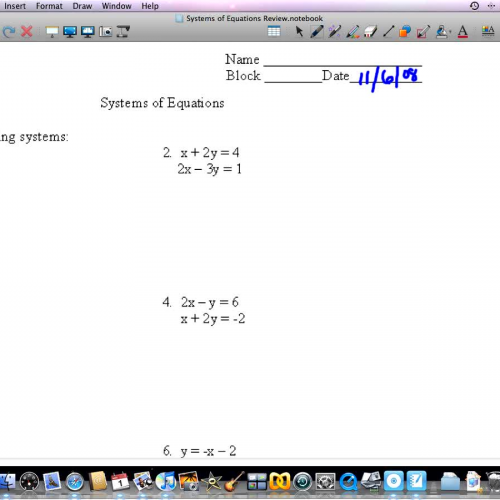 Systems of Equations 6 Problems