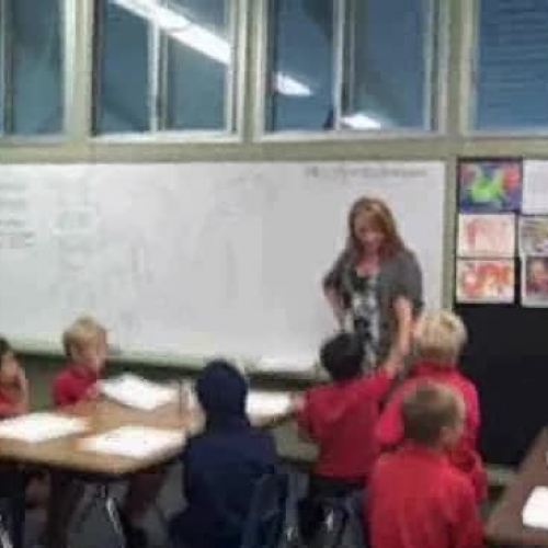 Mrs Heinzelmann introduces the Chinese Dragon