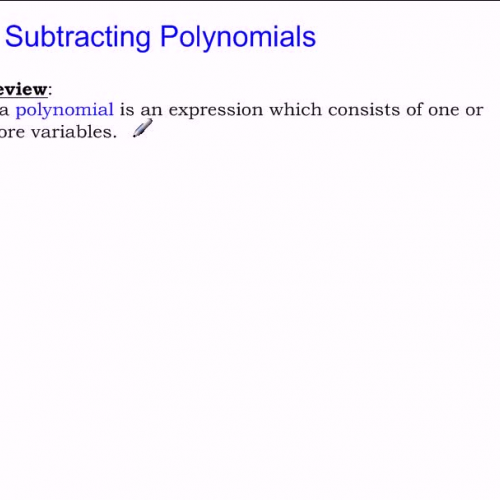 Subtracting Polynomials 
