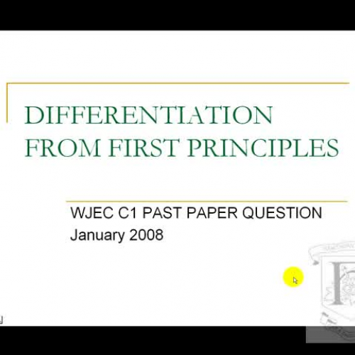 Differentiation from First Principles Quadrat