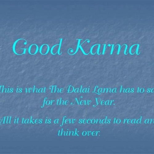 Good Karma Suggestions for the New Year from 