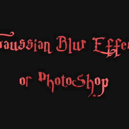 Tutorial on Gaussian Blur Effect on PhotoShop