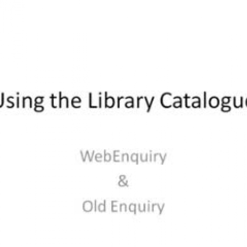 Using the library catalogue