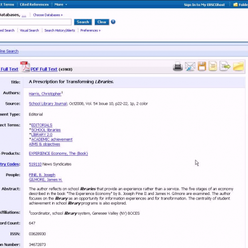 Using the Bookmarklet Feature in EBSCOhost2.0
