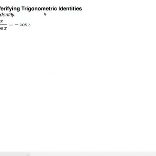 PC Cast 12 Verifying Trigonometric Identities