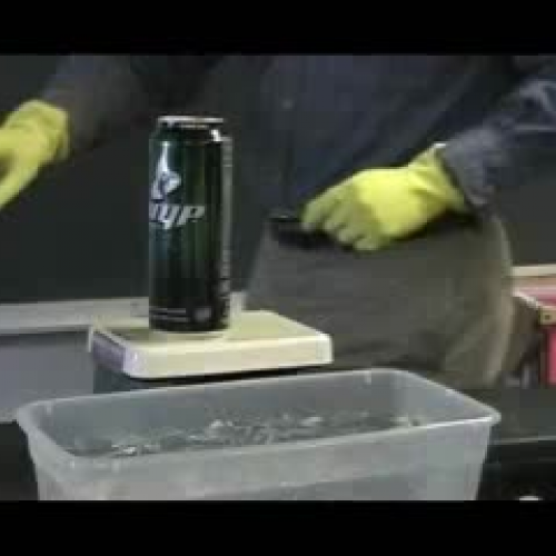 Crushing soda cans using atmospheric pressure