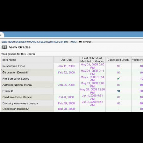 Blackboard Student - L - My Grades