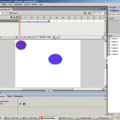 Flash 8 Basics - 2 Objects Animation