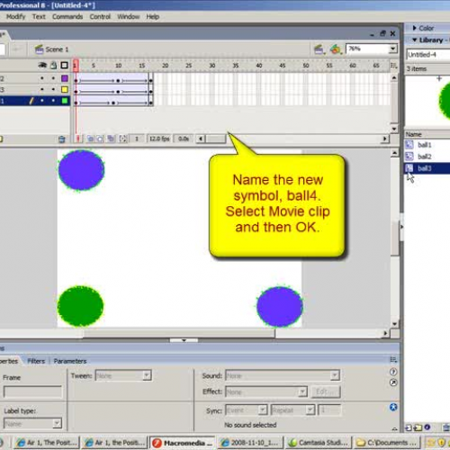 Flash 8 Basics - Adding Motion to a Symbol