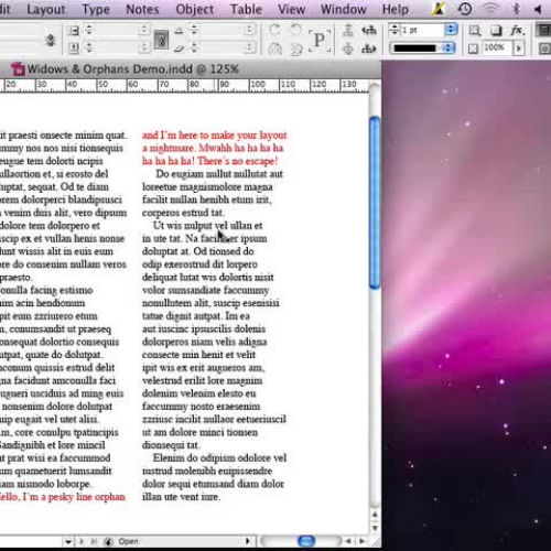 InDesign Widows and Orphans
