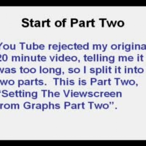 Setting the Viewscreen from Graphs Part Two