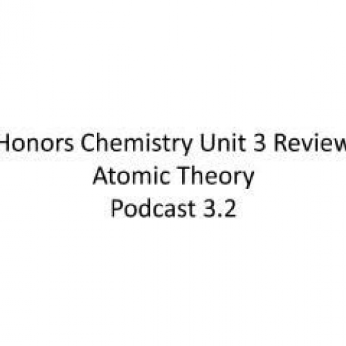 Podcast 3.2 Honors Chemistry Atomic Theory Re
