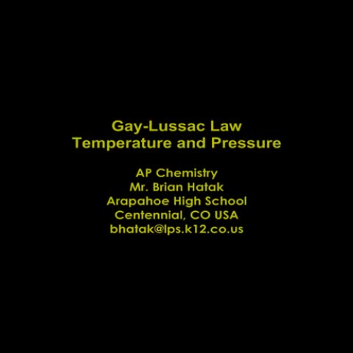 Gases - Gay Lussac Law