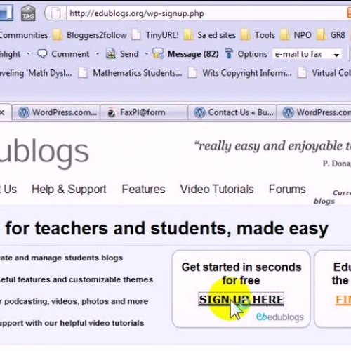 How to register for an Edublog
