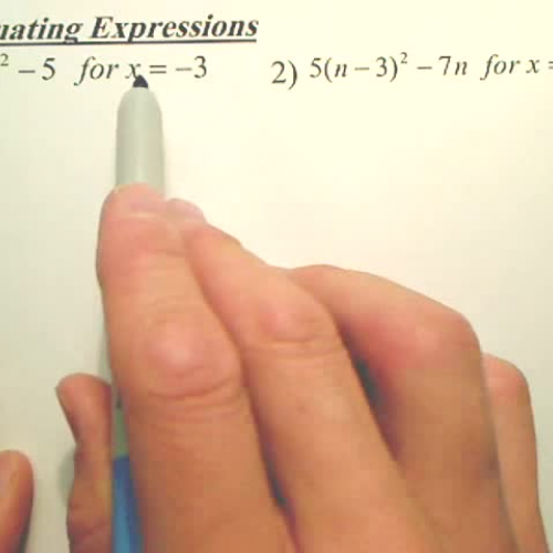 Algebra 1 -  Evaluating Expressions