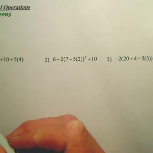 Algebra 1 -  Order of Operations