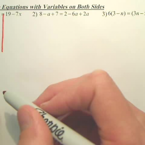 Algebra 1 -  Solving Variables on both sides