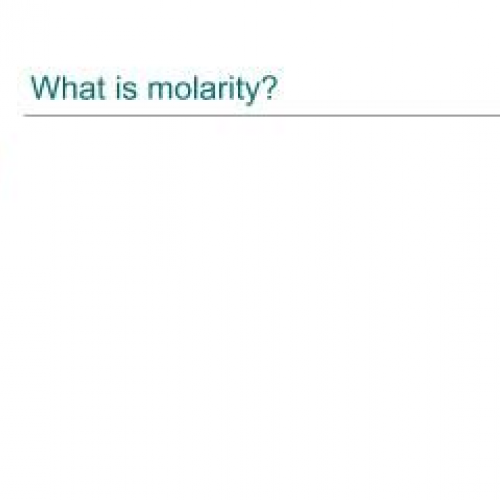 Molarity Overview