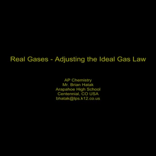 Real Gases vs Ideal