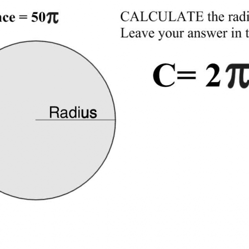 Calculating Radius given circumfernce in term