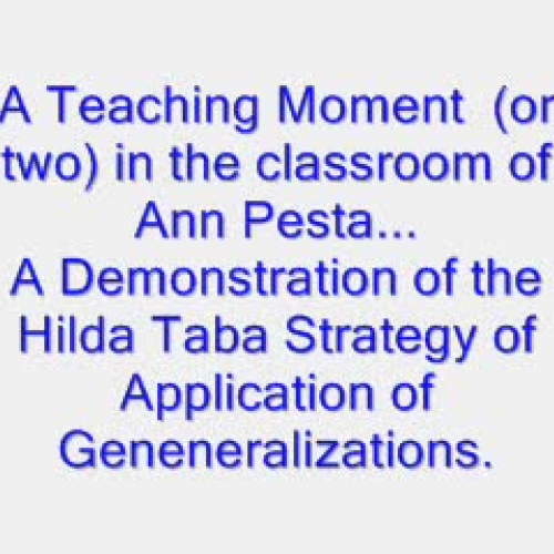 Hilda Taba Application of Generalizations