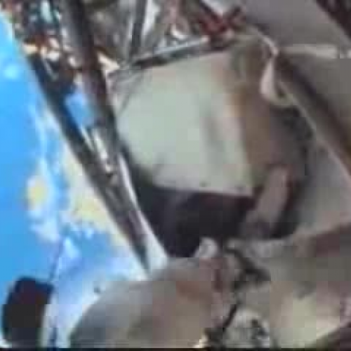 Astronaut loses a tool bag