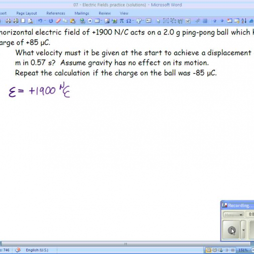 PHY 30S - Electric Fields Practice - Q 10