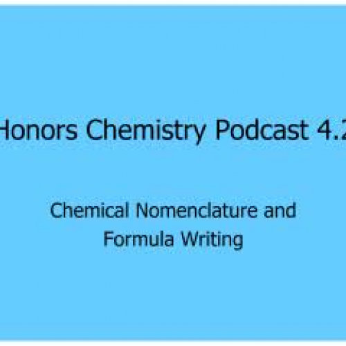 Podcast 4.2 Chemical Nomenclature