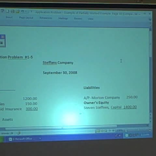 Faded Example of a Balance Sheet from Chapter