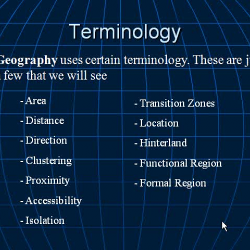 Important Terms in Geography