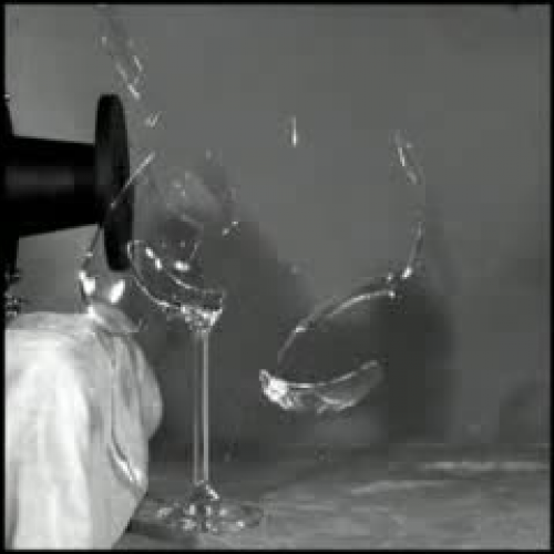 Breaking wineglass with sound