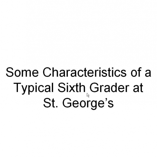 A Typical 6th Grader