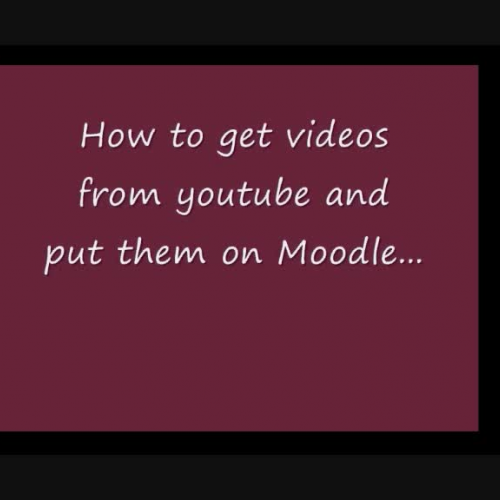 Youtube into Moodle