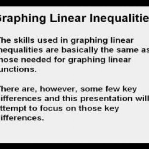 Graphing Linear Inequalities