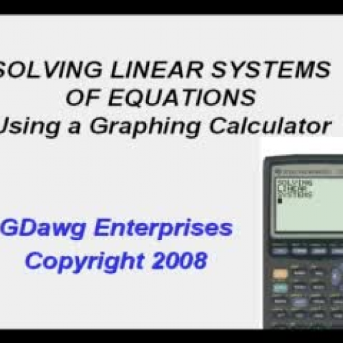 Linear Systems with a Graphing Calculator