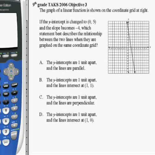 Math TAKS Podcast Gr 9 Obj 3 Prob 2
