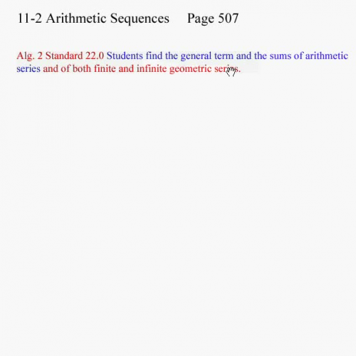 Algebra 2 Arithmetic Sequences