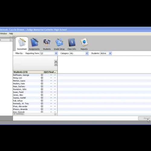 Using Filters in PowerTeacher Gradebook