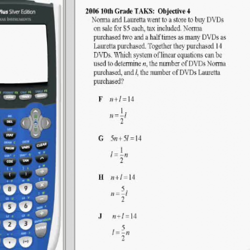 Math TAKS Podcast Gr 10 Obj 4 Prob 1